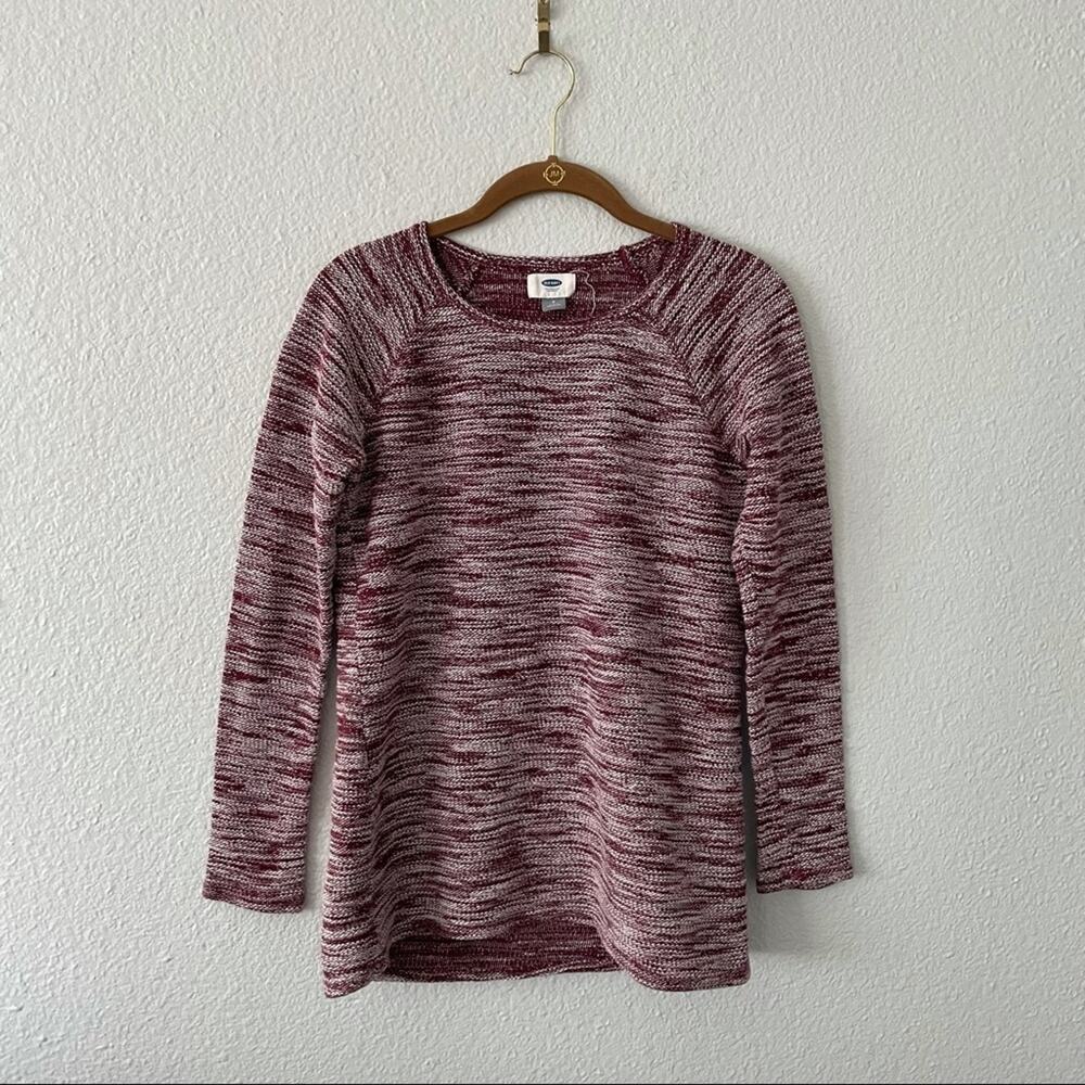 Old Navy Red Heather Sweater Burgundy Lightweight Small Cotton blend Layer Top